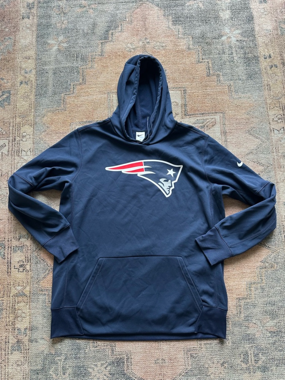Nike Navy New England Patriots Pullover Hoodie with Team Logo